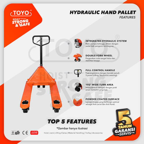 Hydraulic Hand Pallet Truck Trolley 5 Ton / 5000 Kg TOYO