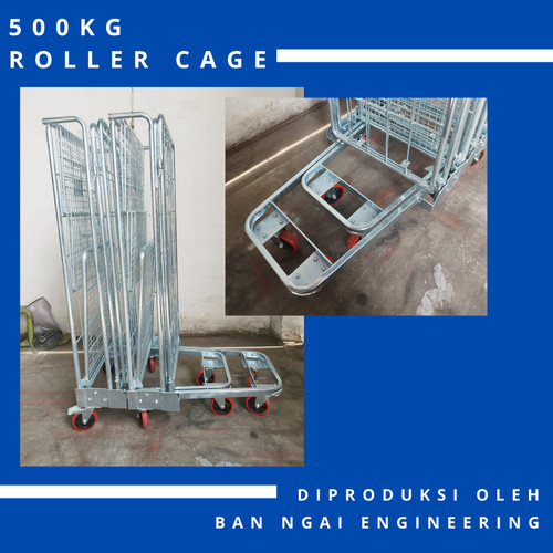 Trolley Rider / Roller Cage / Troli Keranjang / Troli Gudang 500kg