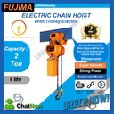 Elektrik Chain Hoist 2 Ton x 6 meter with motor trolley FUJIMA Japan