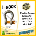 Bow Shackle Omega G209 17 Ton - 1-1/2" Segel Screw Pin