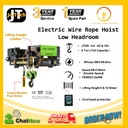Electric Wire Rope Hoist JO-Tech Low Headroom JTLH 5 Ton (4 Rope Falls)