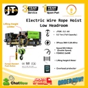 Electric Wire Rope Hoist JO-Tech Low Headroom JTLH 3.2 Ton (4 Rope Falls)