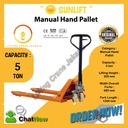 Hand Pallet Manual SUN-Lift 5000 Kg / 5 Ton Lebar Garpu Standart