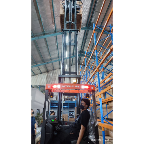 super promo forklift reach truck 2 Ton 6 m merk Noblelift harga murah