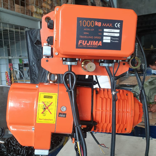 Elektrik Chain Hoist 1 Ton x 6 meter with motor trolley FUJIMA Japan