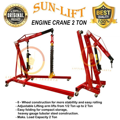 Sun-Lift Engine Crane Shop Crane 2 Ton Mesin Mobil