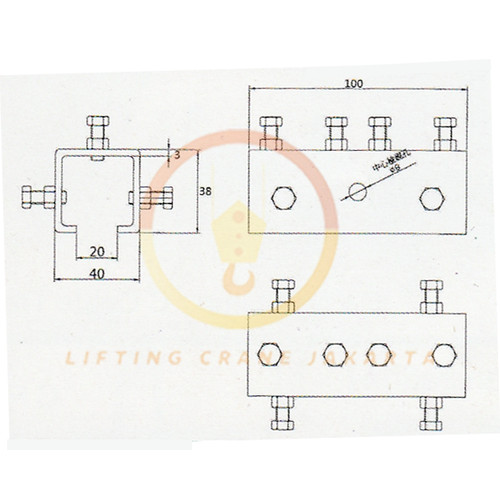 Joint C-track Coupler Sambungan C-Track Kabel Trolley 30 x 32 mm ITS