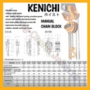KENICHI Chain Block Takel Manual 5 Ton 7 METER "JAPAN"