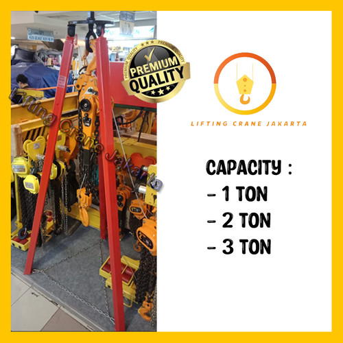 Tripod Crane Kaki Katrol Cap. 1 Ton BIGPRO