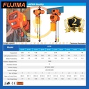 Elektrik Chain Hoist 5 Ton x 6 meter with motor trolley FUJIMA Japan