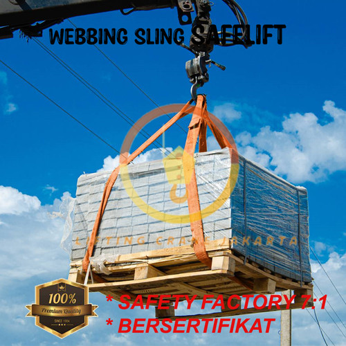 Webbing Sling Belt / Tali Angkat 10 Ton x 8 Meter SAFELIFT Double Ply