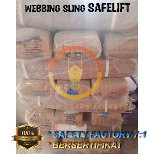 Webbing Sling Safety Belt Capacity 6 Ton 10 Meter SAFELIFT DOUBLE PLY