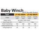Electric Baby Winch 800 kg 34 meter Jotech