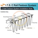 Joint C-track Coupler Sambungan C-Track Kabel Trolley 30 x 32 mm ITS