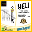 Chain Block manual Hoist Capacity 3 TON YELI