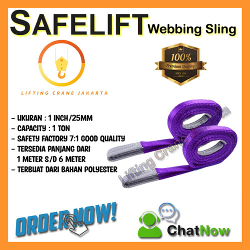 Safety Belt / Webbing Sling capacity 1 Ton SAFELIFT SF 7:1