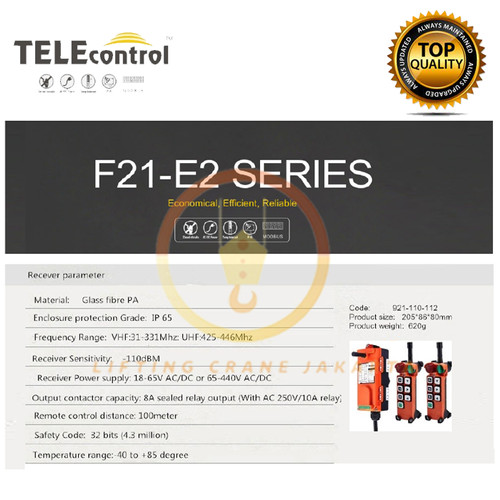 Remote Hoist / Remote Wireless Hoist F21-E2 TELEcontrol Single Speed