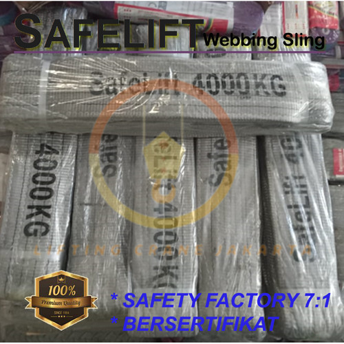 Webbing Sling Safety Belt Capacity 4 Ton X 8 Meter "SAFELIFT" SF 7:1
