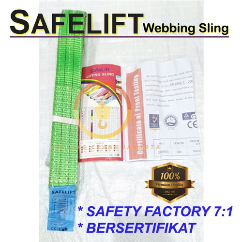 Webbing Sling / Safety Belt Capacity 2 Ton SAFELIFT SF 7:1