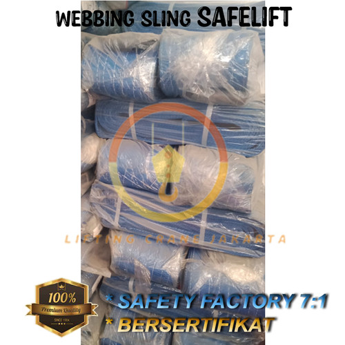 Webbing Sling Belt / Tali Angkat 8 Ton x 6 Meter SAFELIFT Double Ply