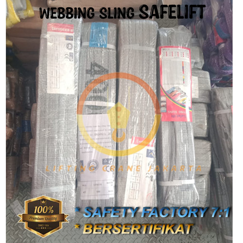 Webbing Sling Safety Belt Capacity 4 Ton X 8 Meter "SAFELIFT" SF 7:1