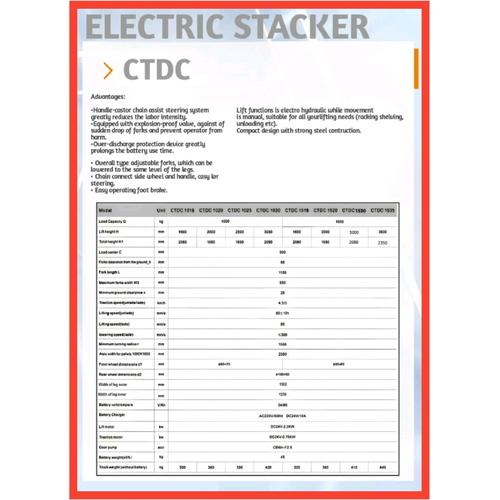 Hand Stacker Electric / Handlift Electrik 1.5 ton 3 meter