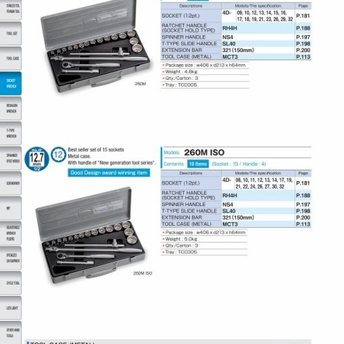 Kunci Socket set Sq 1/2 Kembang 6 Japan Tone 260MISO