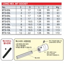 Kunci Shock L Panjang Set/Long Hex Bit Socket Set Sq 3/8 KTC TBT3L09H