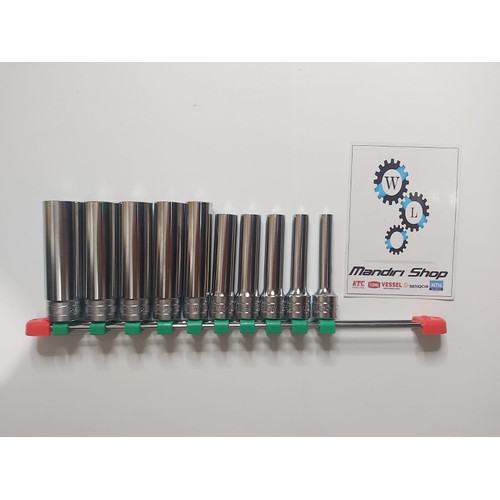 Kunci Shock Panjang SET /Deep Socket SET sq 1/2 KTC Kembang 6 TB4L10E