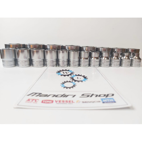 PAKET SIAP KERJA KUNCI SHOCK 1/2 ( 8 - 22 ), & RATCHET 1/2 KTC