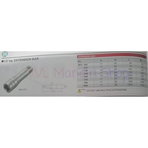 Kunci Sambungan Shock Sq 1/2 KTC ukuran 40inc BE4-1000