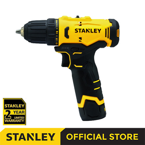Stanley Cordless Drill Driver / Bor Impact Baterai 2.0Ah 12Volt SCD10D2K
