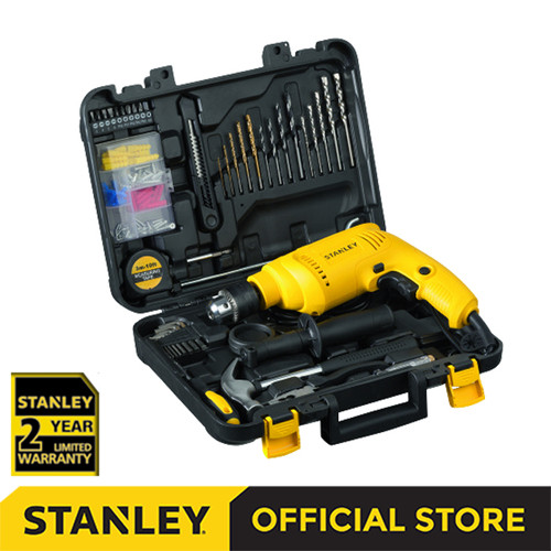 Stanley Impact Drill With Accessories Set 120pcs / Bor Tembok 600Watt SDH600KP
