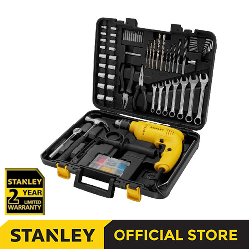 Stanley Impact Drill With Mechanic Set 120pcs / Bor Tembok 600Watt SDH600KM