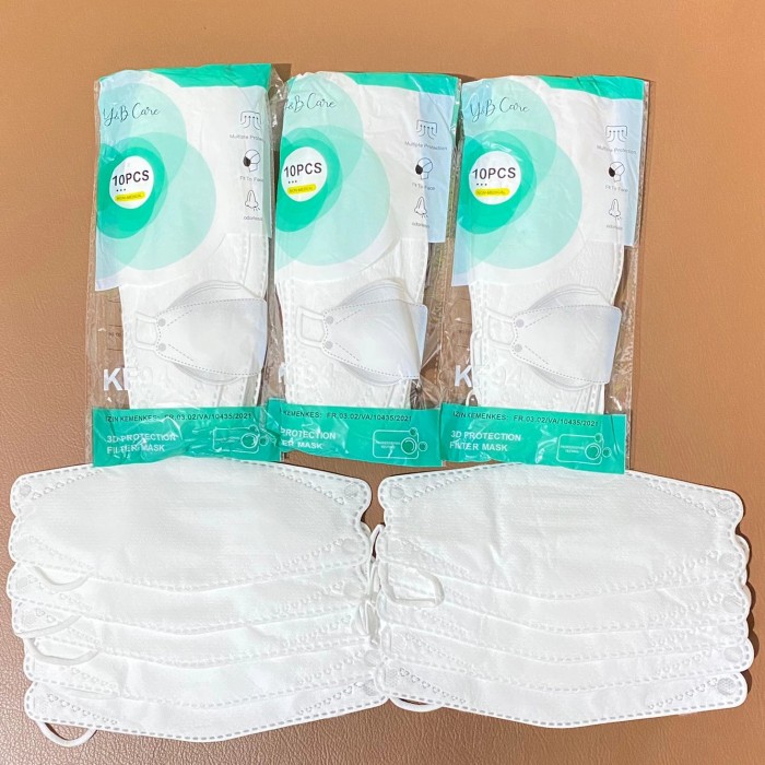 MASKER KF94 ISI 10 PC HITAM/PUTIH MODEL KOREA 4PLY