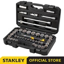 Stanley Socket Metric Set w/ Metal Case SQ 1/2" 12pts 43pcs STMT45505