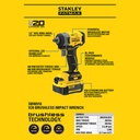 Stanley Brushless Impact Wrench / Kunci Impact Baterai 20V SBW910M1K