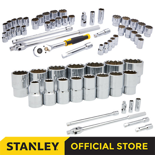 Stanley Socket Metric Set w/ Metal Case SQ 1/2" 12pts 43pcs STMT45505