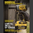 Stanley Brushless Impact Wrench / Kunci Impact Baterai 20V SBW910M1K