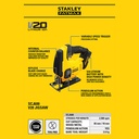 Stanley Cordless Jigsaw / Gergaji Kayu Baterai 20V SCJ600 (Unit Only)