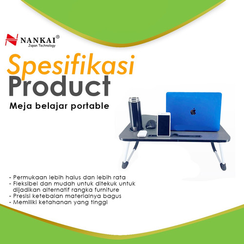 Meja Belajar Lipat Nankai - Hitam