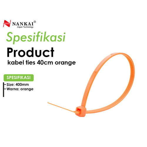 Kabel Ties Orange ukuran 40 cm - isi 100 pcs Nankai