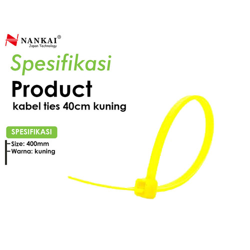 Kabel Ties Kuning ukuran 40 cm - isi 100 pcs Nankai