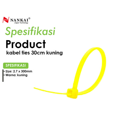 Kabel Ties Kuning ukuran 30 cm - isi 100 pcs Nankai