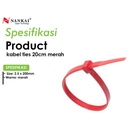 Kabel Ties Merah ukuran 20 cm - isi 100 pcs Nankai