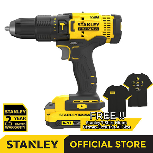 Stanley Cordless Impact Drill /Bor Impact Baterai 20V 1.5Ah SCD711C2K
