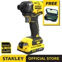 Stanley SBI810D2K Brushless Impact Driver Free STA60490-XJ 31 Pcs