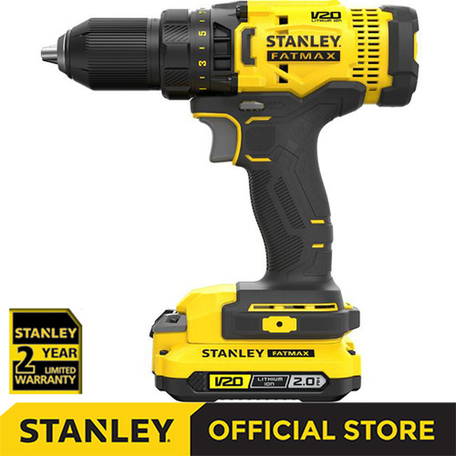 Stanley Cordless Drill Driver / Bor Obeng Baterai 20V 2.0Ah SCD700D2K