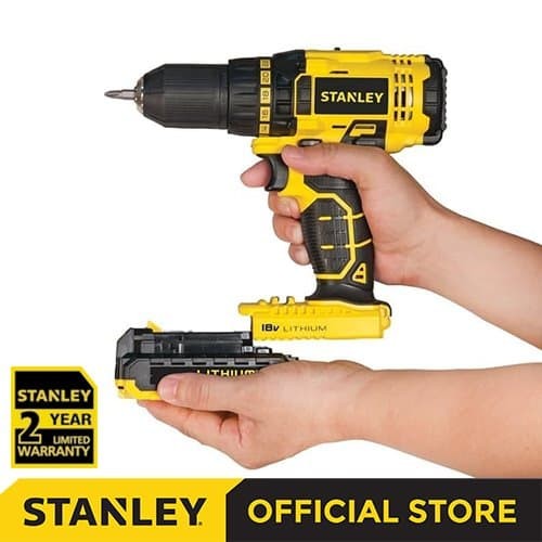 Stanley Cordless Drill Driver / Bor Obeng Baterai 18Volt SCD20C2K