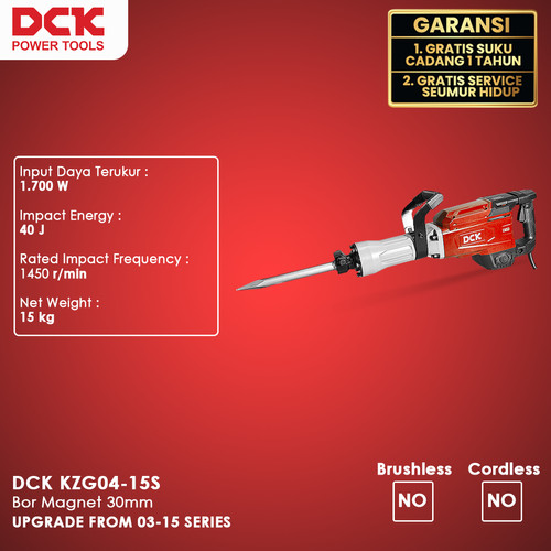 DCK KZG04-15S Demoliton Hammer / Mesin Bobok Tembok  40J